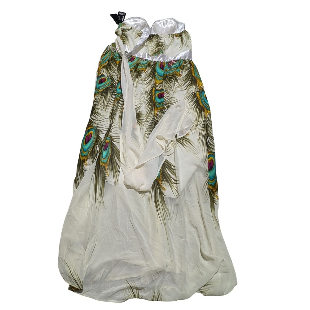 Angel Fashions Peacock Print Strapless Maxi Dress Jeweled Waist NWT XXL - Picture 8 of 9